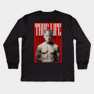 Red Thug Life Kids Long Sleeve T-Shirt